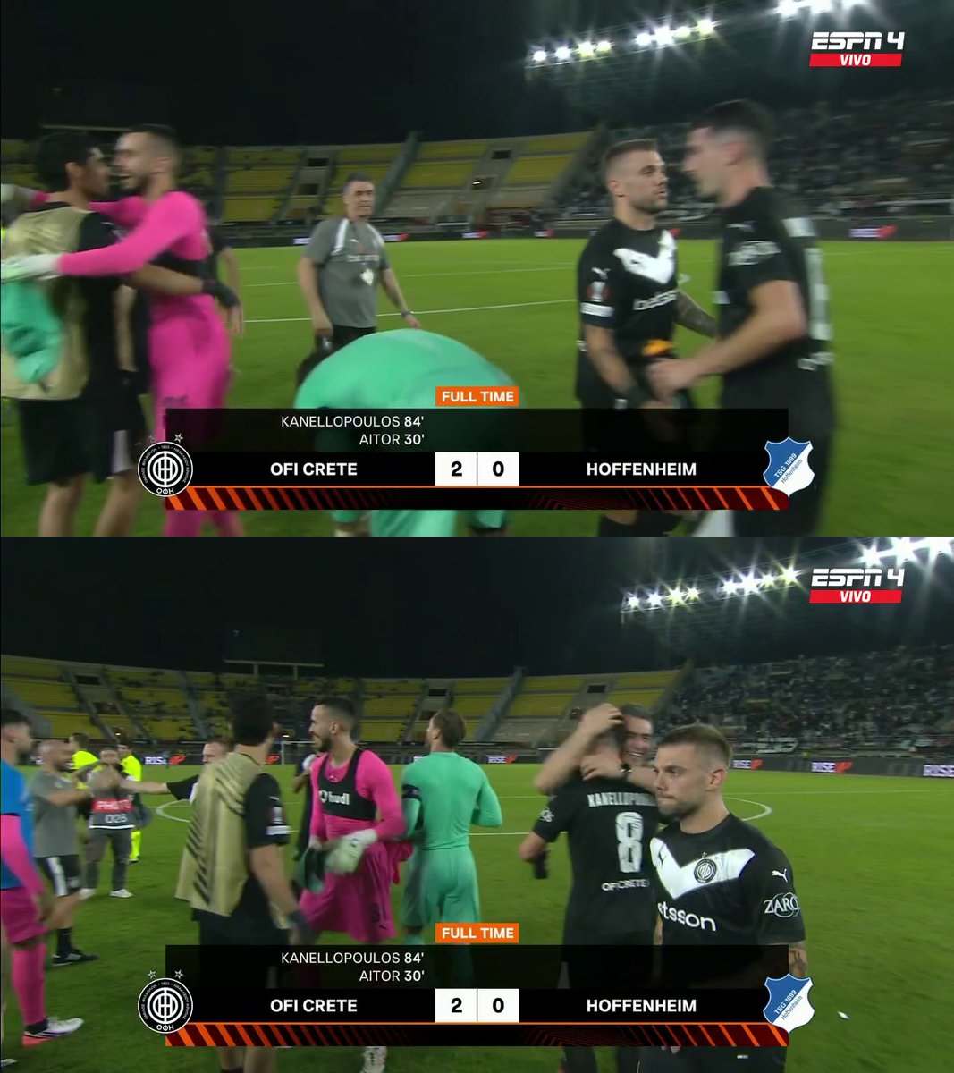 TheLokiLad's tweet photo. 🔚 FULLTIME
🇬🇷 OFI Creta 2-0 Hoffenheim 🇩🇪
▪️ OFI Crete secured a flawless home win over Hoffenheim thanks to clinical strikes from Thiago Nuss in the 30th minute and Eddie Salcedo in the 84th minute.
#UEL #OFITSG https://t.co/C8rAx9ph7A