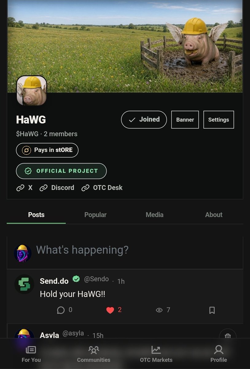 hawg_ore's tweet photo. Were now an official project on @sendomedia

A platform where communities can come together and trade together

All in one place

Check out $HaWG on @sendomedia 🐷

https://t.co/FuinTsrpx8 https://t.co/M8dJ3Uhdq1