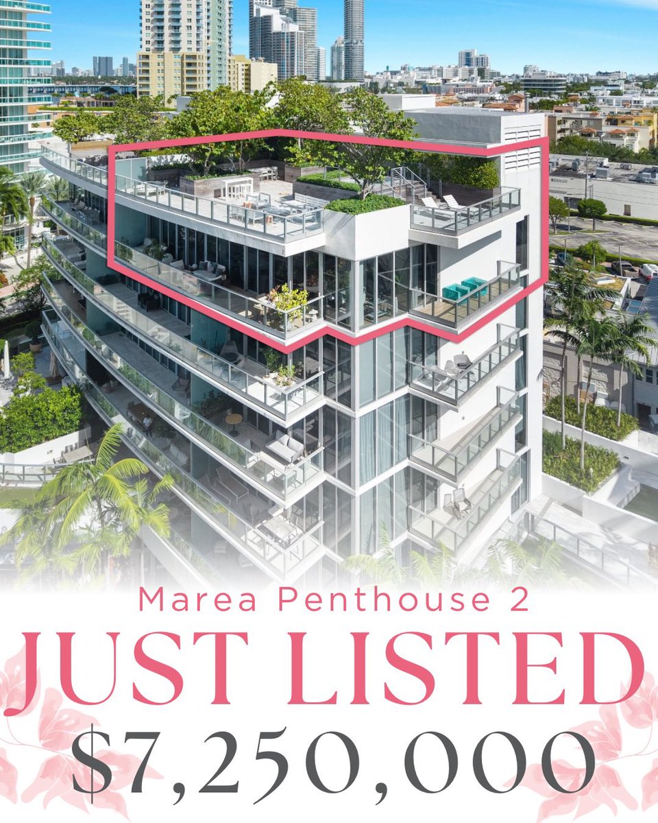 DoraPuig's tweet photo. 𝐈𝐍𝐓𝐑𝐎𝐃𝐔𝐂𝐈𝐍𝐆✨𝐌𝐀𝐑𝐄𝐀 𝐏𝐄𝐍𝐓𝐇𝐎𝐔𝐒𝐄 𝟐
PENTHOUSE OASIS IN THE HEART OF THE SOUTH OF 5TH NEIGHBORHOOD... BOASTING A PRIVATE ROOFTOP DECK AND PANORAMIC WATER &amp; DOWNTOWN MIAMI SKYLINE VIEWS! ☀️
𝐎𝐟𝐟𝐞𝐫𝐞𝐝 𝐚𝐭 $𝟕,𝟐𝟓𝟎,𝟎𝟎𝟎 https://t.co/TsSIvavUOq