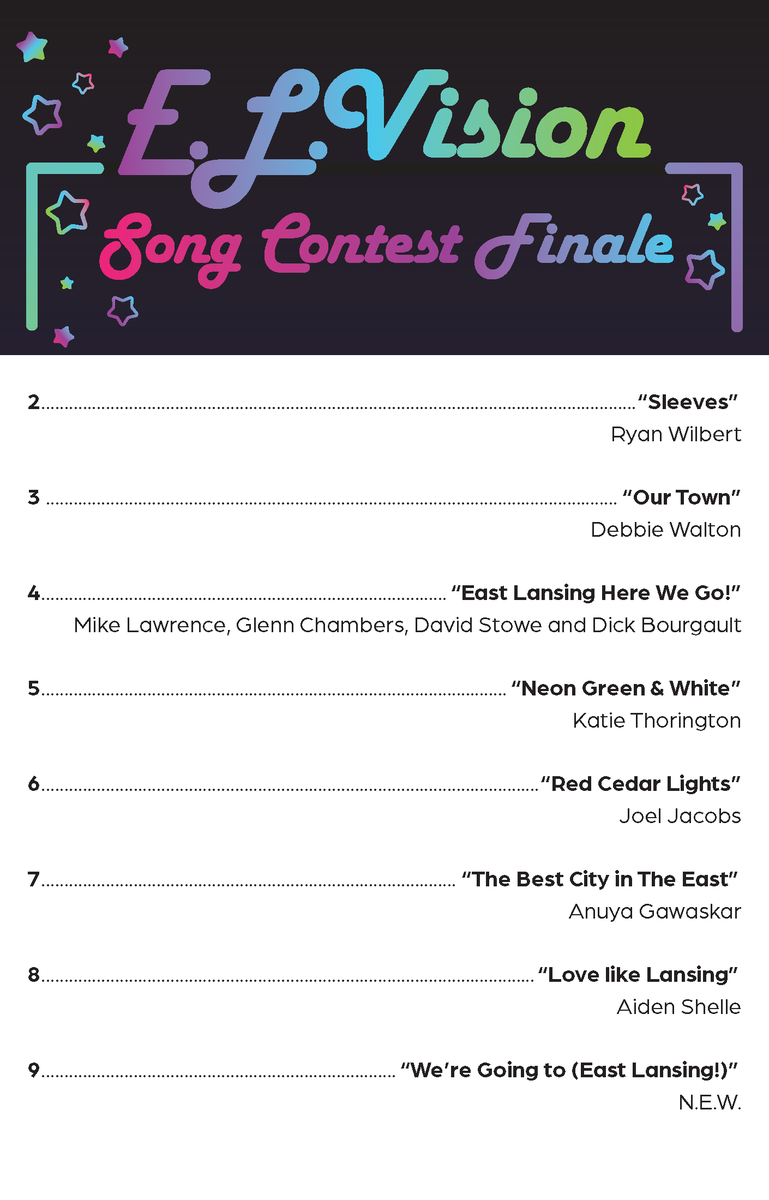 CityofEL's tweet photo. 🤩 The songs have been written and the finalists chosen. TOMORROW the community gets to choose which one will become the soundtrack for East Lansing! 
⏰ 6-9 p.m.
📅 Friday, Sept. 18 (rain date Sept. 25)
📍 Ann Street Plaza, Downtown East Lansing
💻 https://t.co/Hf3NUoTJsR https://t.co/DnCVqG5XRZ