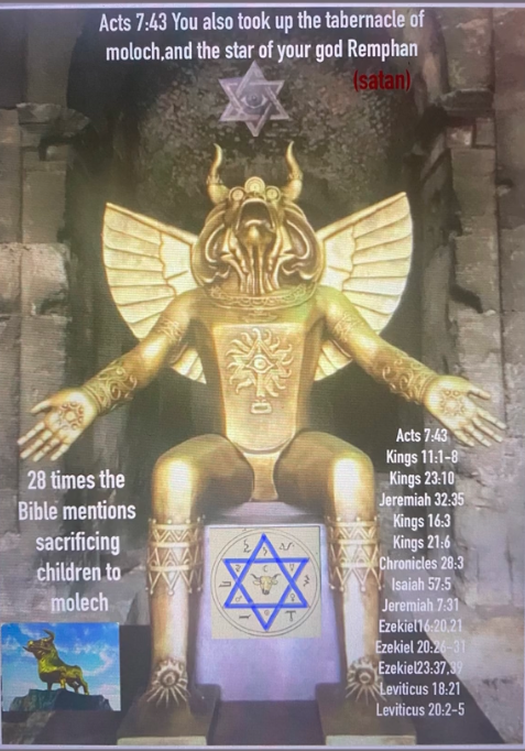 America4Sale_'s tweet photo. THE BIBLE mentions 28 times the sacrificing children to MOLOCH / BAAL #killuminati #RITUAL #Occultist https://t.co/dKWjDL86lj