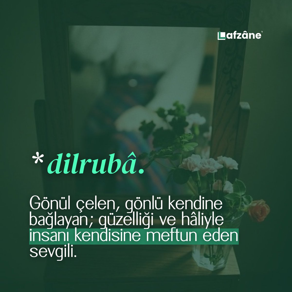 lafzane's tweet photo. Günün lafz’ı;

Gönül çelen, gönlü kendine bağlayan; güzelliği ve hâliyle insanı kendisine meftun eden sevgili.

Edebiyatımızdan — Fuzûlî, Gazel 63:

“Böyle kim ol dil-rübâ bî-derddir ben derd-mend”

Yani: “Öyle ki o gönül çelen sevgili dertsiz, ben ise dertliyim.” https://t.co/h0r5Yqx2Jp