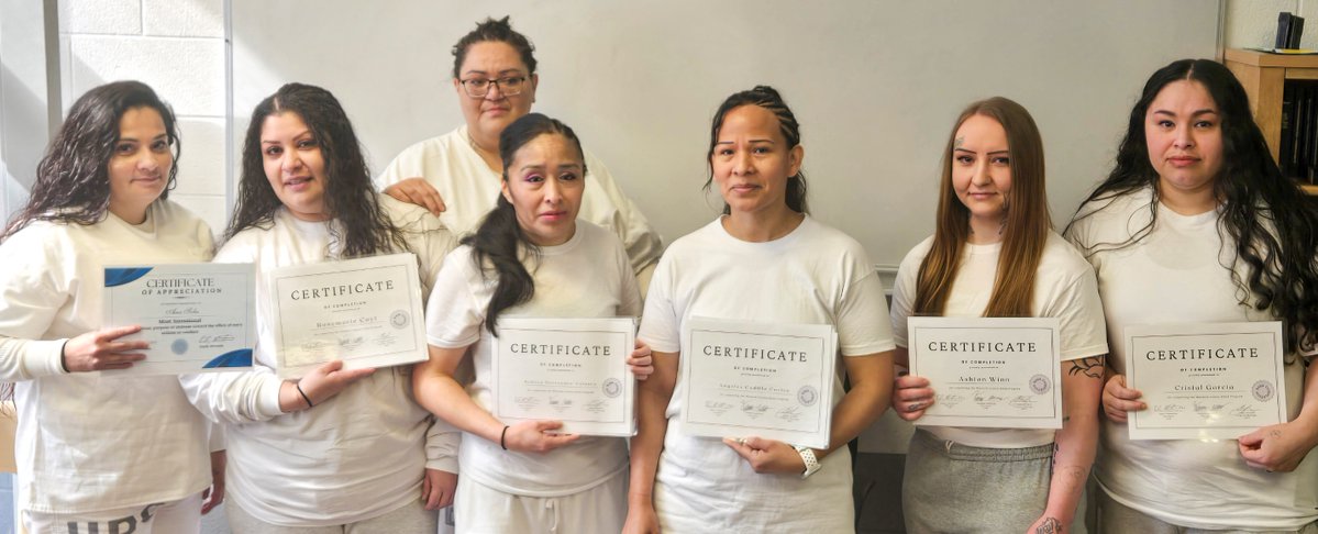 UtahCorrections's tweet photo. Seven women graduated from the IOP track at Wasatch County Jail via the UDC Inmate Placement Program! As Wasatch transitions to male housing, female participants have relocated to Tooele County's IOP facility &amp; USCF Dell to optimize bed resources. Congrats! 👏  #UtahCorrections https://t.co/zRL5H0Sz3D