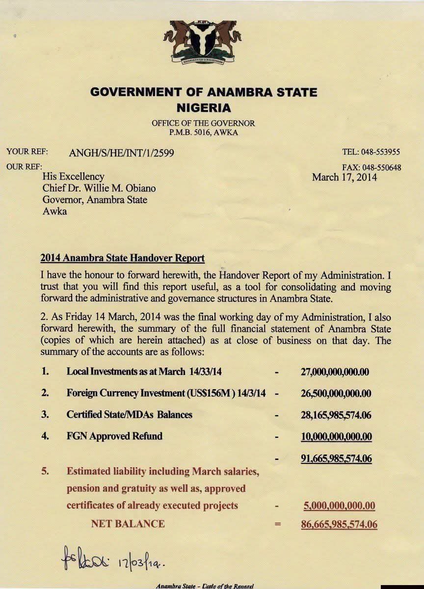 jp_stitches2's tweet photo. I bet no governor from 1999 could be able to publish this kind of hand over report. Nigeria must be OK.
#peterobi #NigeriaWillBeOk #NigeriaDecides2027 https://t.co/cAHF2FEj2v