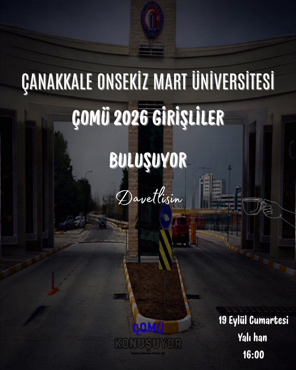 comukonusuyor's tweet photo. comu.konusuyor Yeni dönem başlarken öğrenciler olarak birbirimizle tanışmak için bir araya geliyoruz. Seni de aramızda görmek isteriz.
📅 Tarih: 19 Eylül Cumartesi
🕐 Saat: 16.00
📍 Yer: Yalı Hanı üst kat
Adres: Kemalpaşa Mahallesi, Fetvane Sokak, No: 31, Merkez/Çanakkale https://t.co/2y19n2ruHA
