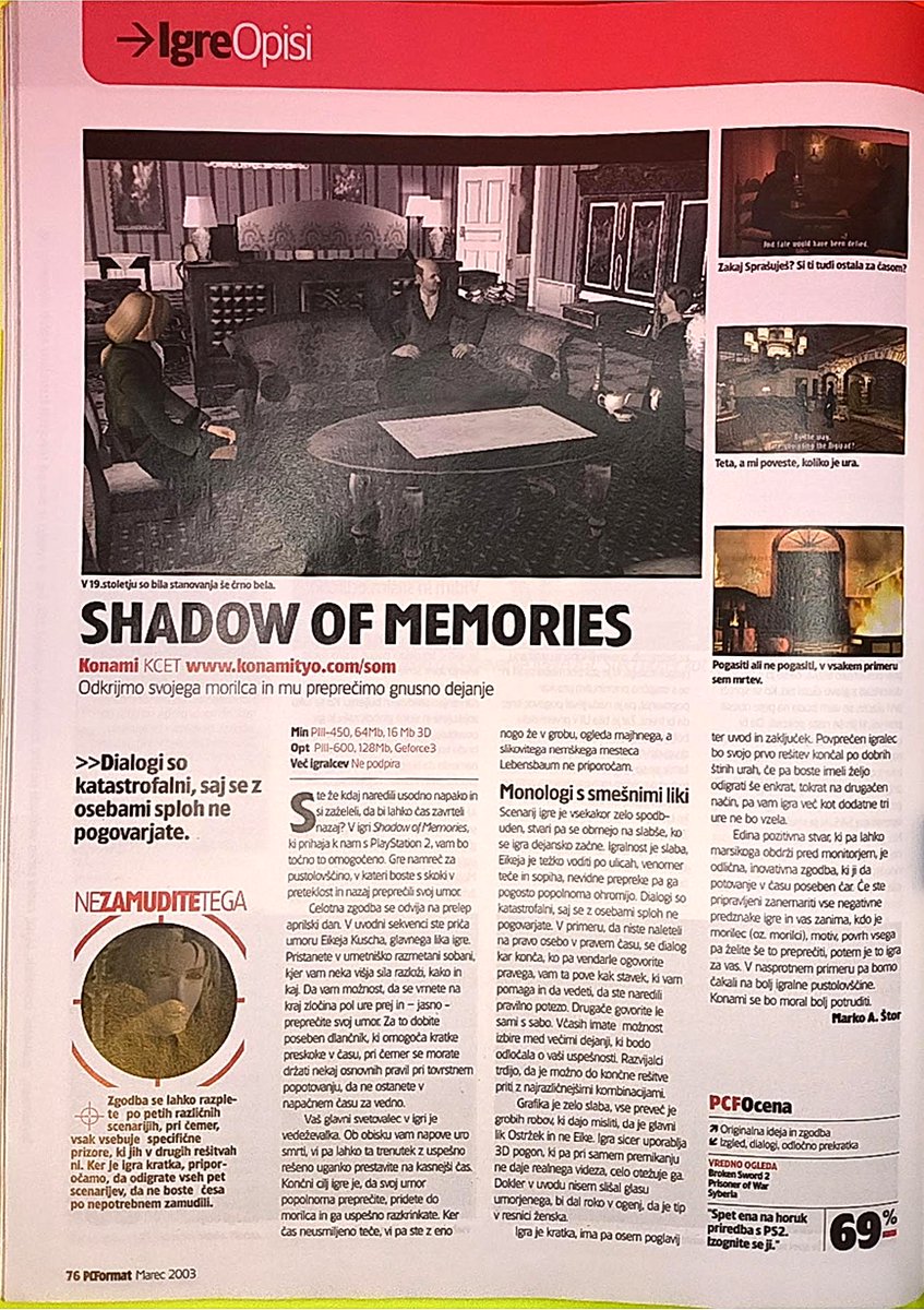 K_M_Sayuri's tweet photo. PC Format Magazine (Slovenia) - Issue 13 March 2003

#shadowofdestiny #shadowofmemories https://t.co/CNiemLAt4L