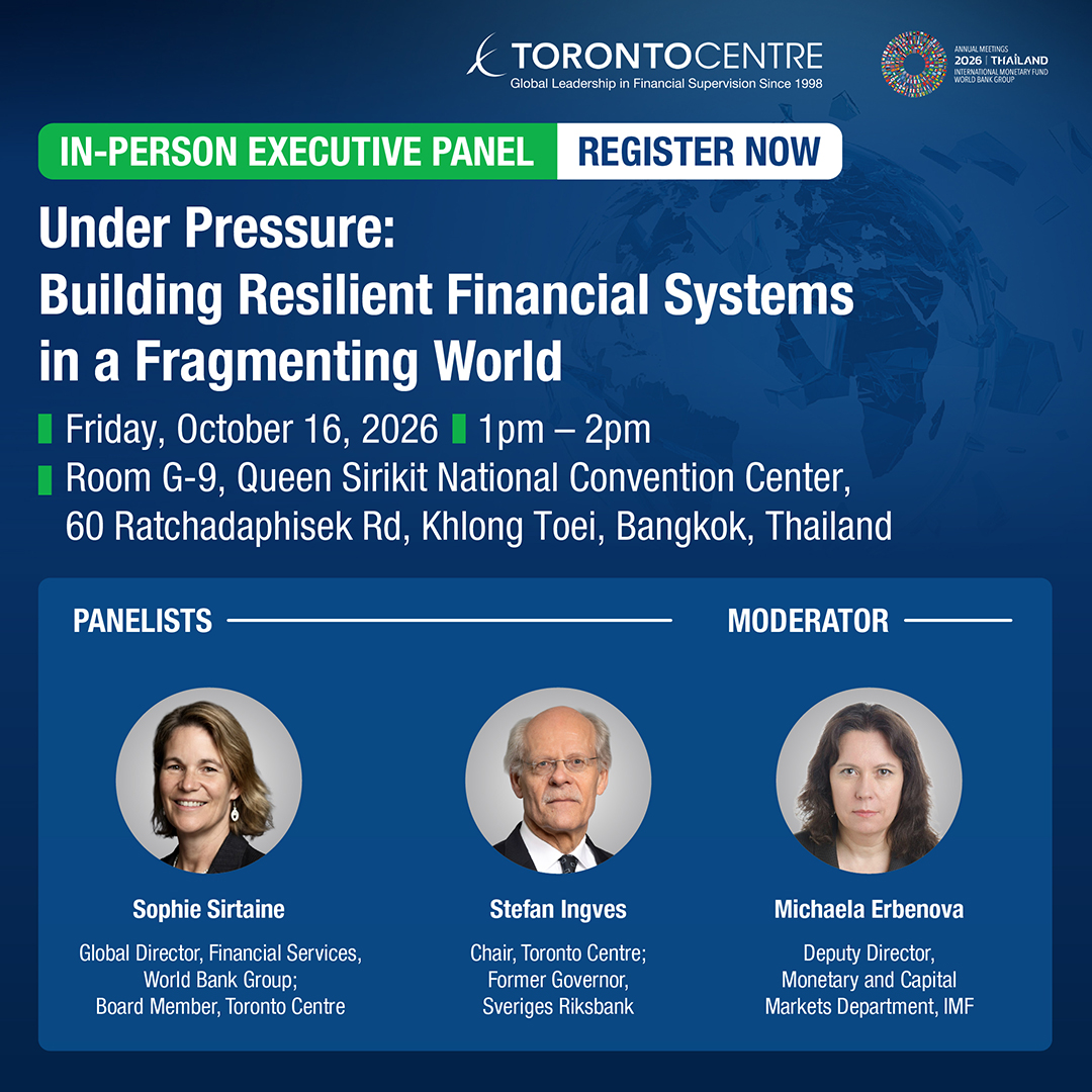 _TorontoCentre's tweet photo. Register now for "Under Pressure: Building Resilient Financial Systems in a Fragmenting World", our Executive Panel Session at the 2026 IMF/WBG Annual Meetings in Bangkok, Thailand.

Register here: https://t.co/J5siWyLKQD https://t.co/zInEcp4d6o