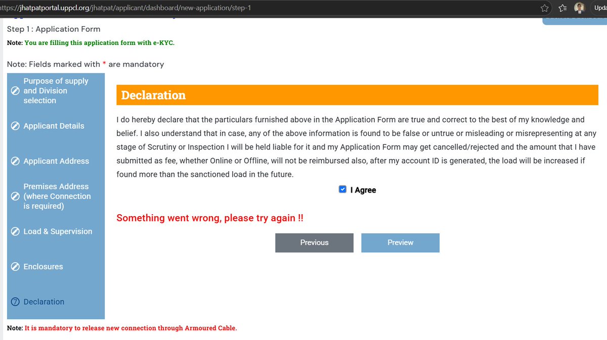 abhigaurav's tweet photo. @UPPCLLKO @UppclMedia @DVVNL_Care Have been trying for more than 10 days. Same issue, various browser, different timeslots. https://t.co/n2eguwvvWI