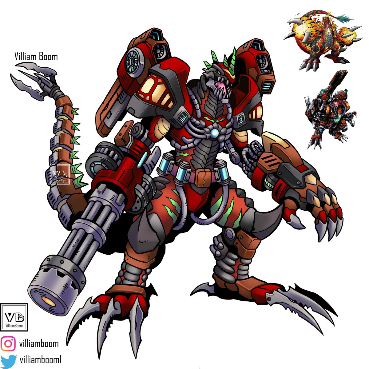 VilliamBoom1's tweet photo. Commission done for @newmattech !  Jogress of RustTyranomon and Dinomon.

How would you name this Digimon??

#digimon #digimonadventure #digimonart #fanart #digimon02 

If you want an artwork like this send me a DM! https://t.co/KsCEy6M8aG