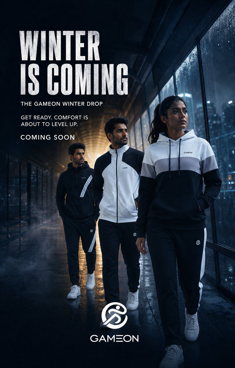 GameOn_Style's tweet photo. EVERY FINISH LINE BUILDS A NEW BEGINNING. 🖤

2026 has given us moments to remember.
Now, as one chapter closes, another is about to begin.
❄️ GAMEON WINTER 2026

Something new is coming.
Something built for the season ahead.

REVEALING SOON.
🌐 https://t.co/napvw2tqzh

#GameOn #GameOnWinter #Winter2026 #NewBeginning #ComingSoon #GameOnStyle