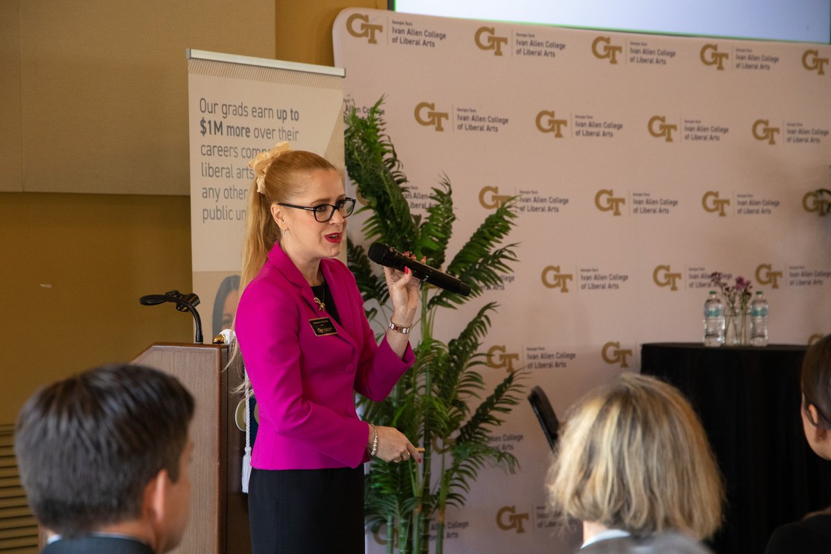 GTliberalarts's tweet photo. Dean Amanda Murdie's State of the College address showcased the strength of the Ivan Allen College of Liberal Arts community and the exciting initiatives ahead. The future is bright for IAC! https://t.co/WppenZcSvc