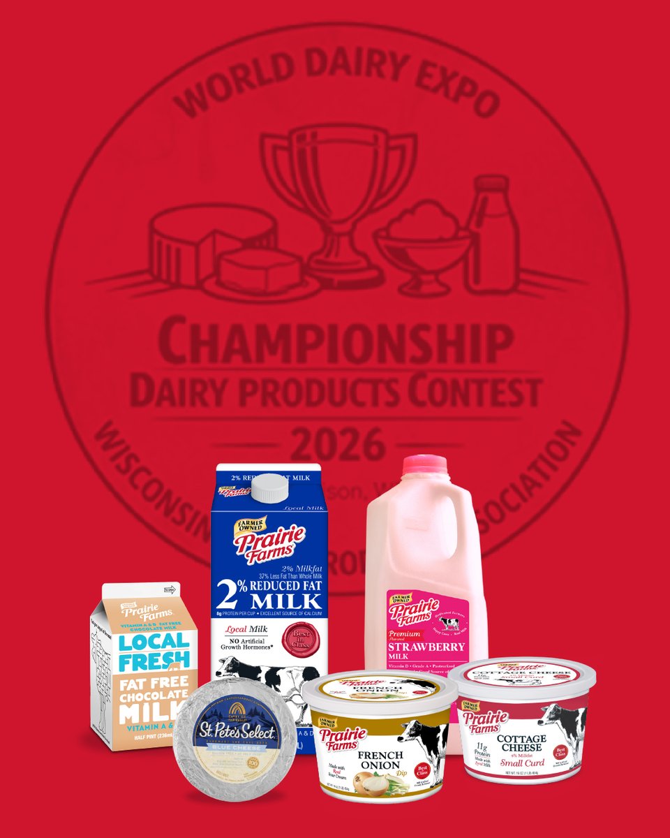 PFDairy's tweet photo. The Prairie Farms Family of Companies collectively brought home an incredible 47 awards, including 12 first-place honors. We’re honored to bring award-winning taste to your table. 🌟 Learn more 🔗 https://t.co/HGo1pKT11L https://t.co/ow6Kv2w44D