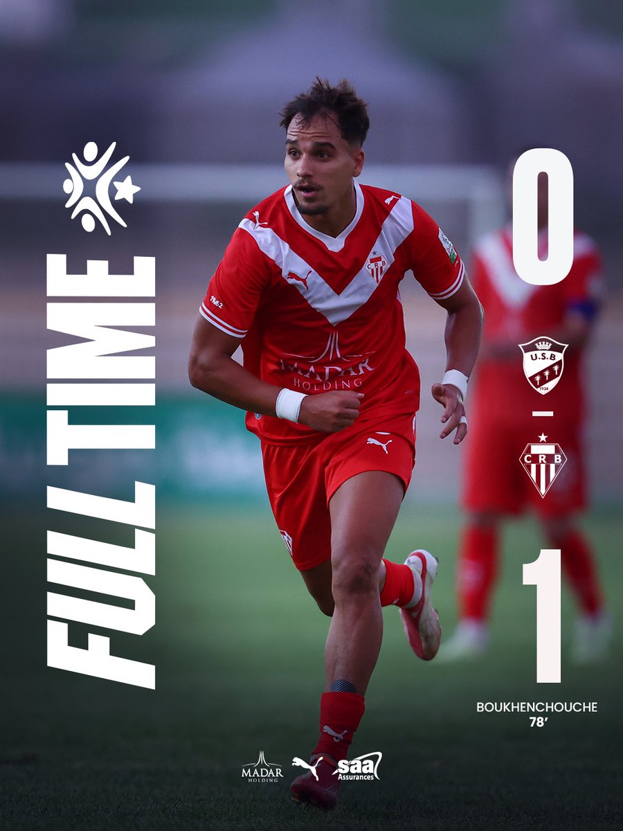 Crbelouizdadoff's tweet photo. ⏱️ نهاية المباراة 🔴⚪️

إتحاد بسكرة 0-1 شباب بلوزداد

#CRB | #ALLEZCHABAB | #شباب_بلوزداد https://t.co/jr9l1ZxTnz