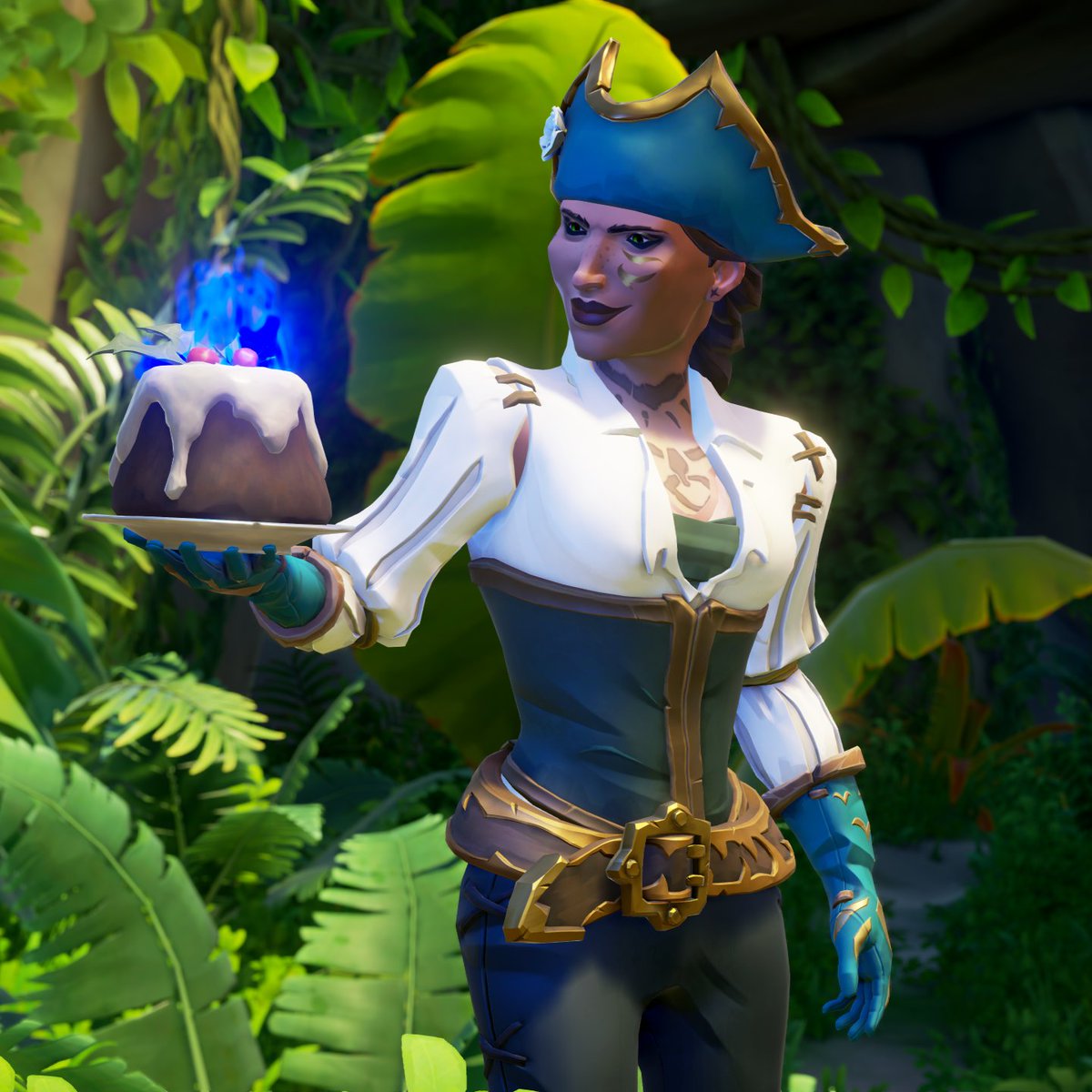 SaintePudding40's tweet photo. A proud Pudding🍮, proudly holding a pudding, wearing the gloves I’m so proud to have earned 💙
Full circle.
A thousand thanks once again @SeaOfThieves ! 🙏✨
#SeaOfThieves #StyleOfThieves https://t.co/jrGs4WRsH8