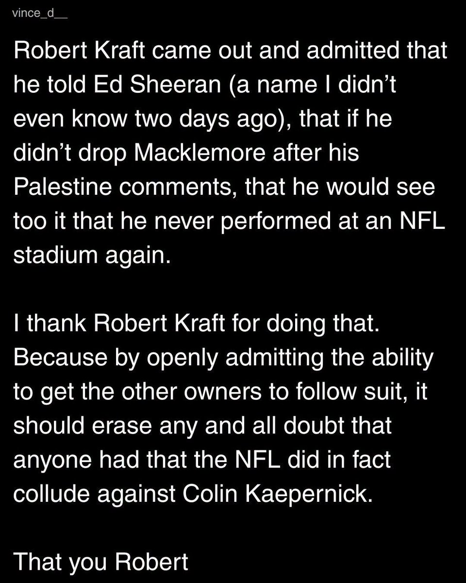 JamesTate121's tweet photo. NFL owners colluding? Water is wet. https://t.co/u4wOnkICMb