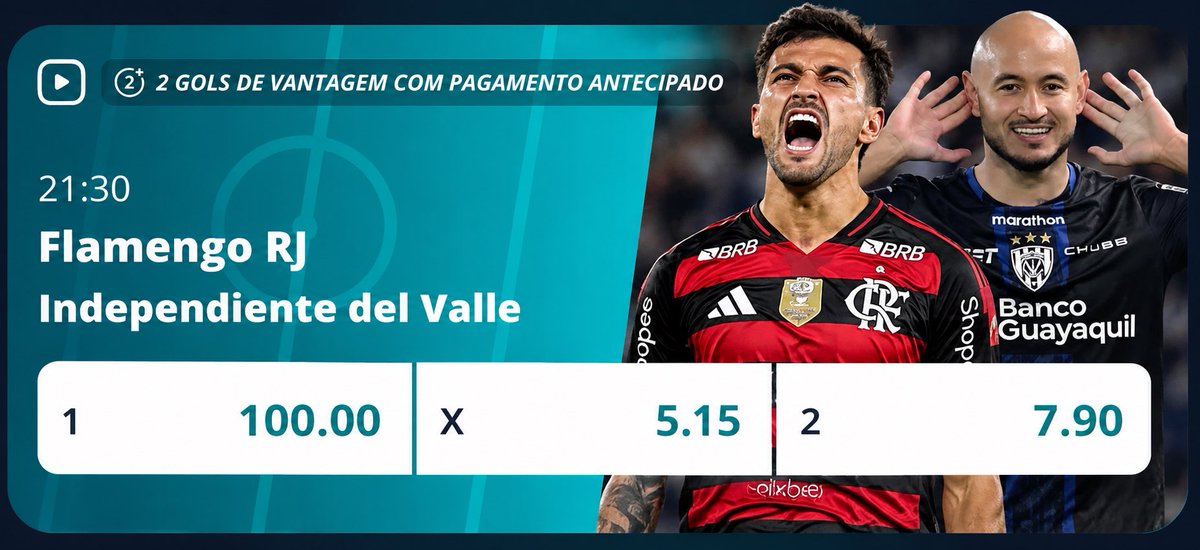 TipsMr_'s tweet photo. OPORTUNIDADE PRA QUEM TEM BANCA BAIXA, ATENTOS! 🚨🚨🚨

ODD 100 NO FLAMENGO 🔥
R$1,00 ➡️ R$100,00 ✅

OPORTUNIDADE de começar com um UPGRADE na banca, pelo link exclusivo abaixo, você escolhe o FLAMENGO e se ele vencer é ODD 100 na conta! 

LINK EXCLUSIVO AQUI 👇

https://t.co/zGEM5uw0g5

🔞 Ministério da Fazenda adverte: Aposta não é investimento. Autorizado pela Portaria SPA/MF Nº 249/2025. Consulte os T&Cs #PUBLI