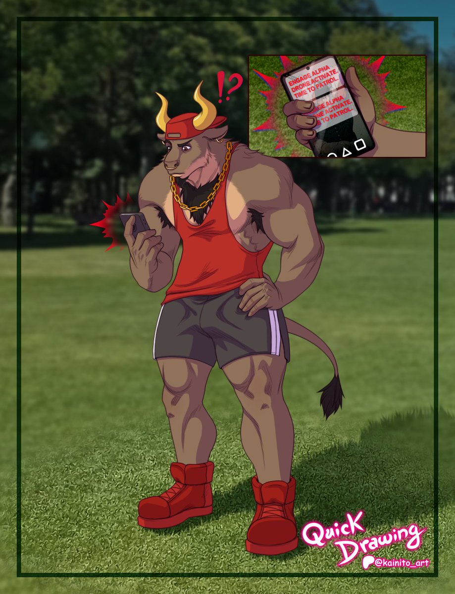 BuffBullMac's tweet photo. Maybe it’s best not to open those strange text messages from unknown numbers out in public 😵‍💫

Art by @/kainito-art on bsky https://t.co/jFuUSX9JEE