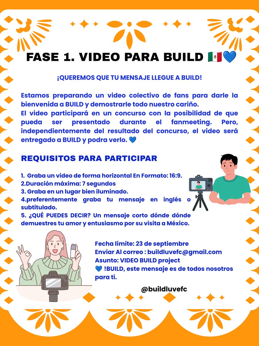 BuildLuveFC's tweet photo. Queremos que BUILD pueda sentir desde antes del fan meeting todo el cariño que sus fans mexicanas tenemos para él. 💙🇲🇽
Participa en nuestro video.
Mas información en las imágenes 💙✨️
#BUILDInMexico #BUILD #BuildJakapan #BUILDFanProject #BUILDMexico #MexicoLovesBUILD https://t.co/jWJQlzrZox