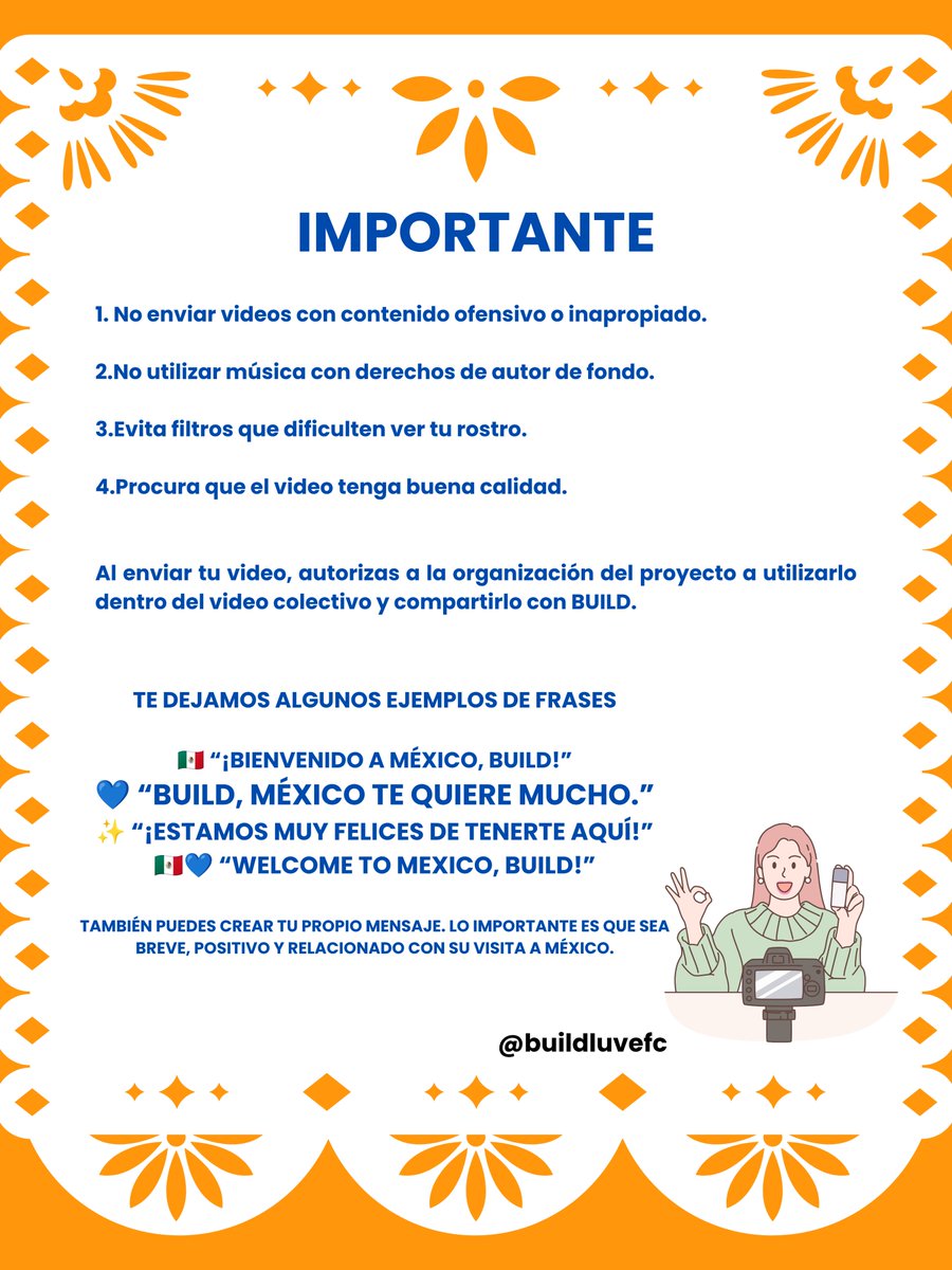 BuildLuveFC's tweet photo. Queremos que BUILD pueda sentir desde antes del fan meeting todo el cariño que sus fans mexicanas tenemos para él. 💙🇲🇽
Participa en nuestro video.
Mas información en las imágenes 💙✨️
#BUILDInMexico #BUILD #BuildJakapan #BUILDFanProject #BUILDMexico #MexicoLovesBUILD https://t.co/jWJQlzrZox