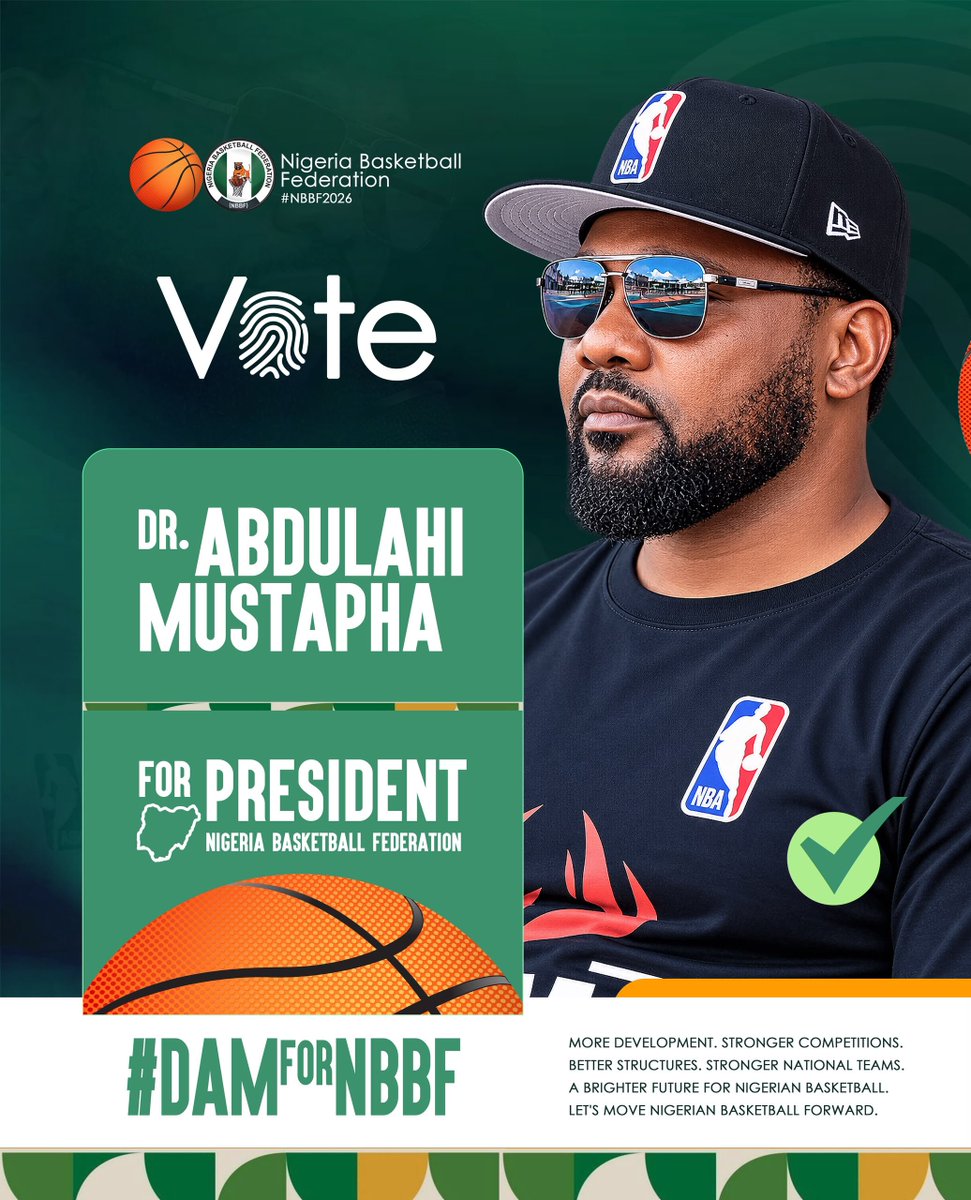 Muhammad_Onoba's tweet photo. More development. Stronger competitions. Better structures. Stronger national teams.
For a brighter future for Nigerian basketball, support Dr. Mustapha Abdullahi for NBBF President.
#DAM4NBBFPresident
#DAMForNBBF
#NBBF https://t.co/U2M2v9QfoH
