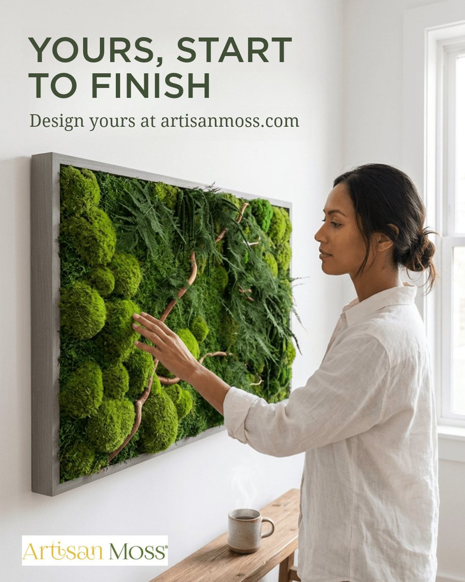ArtisanMoss's tweet photo. This custom moss wall feels more intentional when every edge is hand-finished with care you can see.

That last bit matters. Clean edges make the whole piece feel more complete, more tailored, and more like it was made for the room.

See the difference up close. Link in bio https://t.co/OSB4uBUAIj