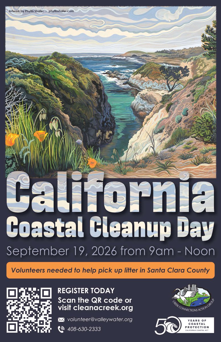 MilpitasCityGov's tweet photo. Join us for our creek cleanup on Saturday, September 19 from 9:00-12:00 pm at Coyote Creek Trail in Milpitas for Coastal Cleanup Day 2026!

Register for the creek cleanup at https://t.co/wgbzavvJcU. https://t.co/rfK1y7G3PT