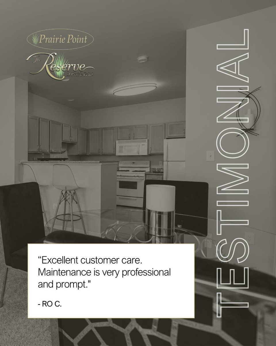 PrairiePointApt's tweet photo. Our residents say it best! 🏡 

Thank you for sharing your kind words and for making Prairie Point Apartments your home. We’re grateful to have you as part of our community!

#ResidentTestimonial #PrairiePointApartments #MerrillvilleIN #WeissEntities https://t.co/ahQLoiJ3lS