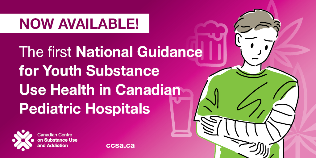 CCSACanada's tweet photo. Are you involved in #pediatric healthcare? Our new National Guidance for Youth Substance Use Health in Canadian Pediatric Hospitals is for you! Perfect for: service providers, clinical leaders/administrators &amp; policy makers. Download today: https://t.co/psoTh3gbIl https://t.co/2n7xl9kzbW