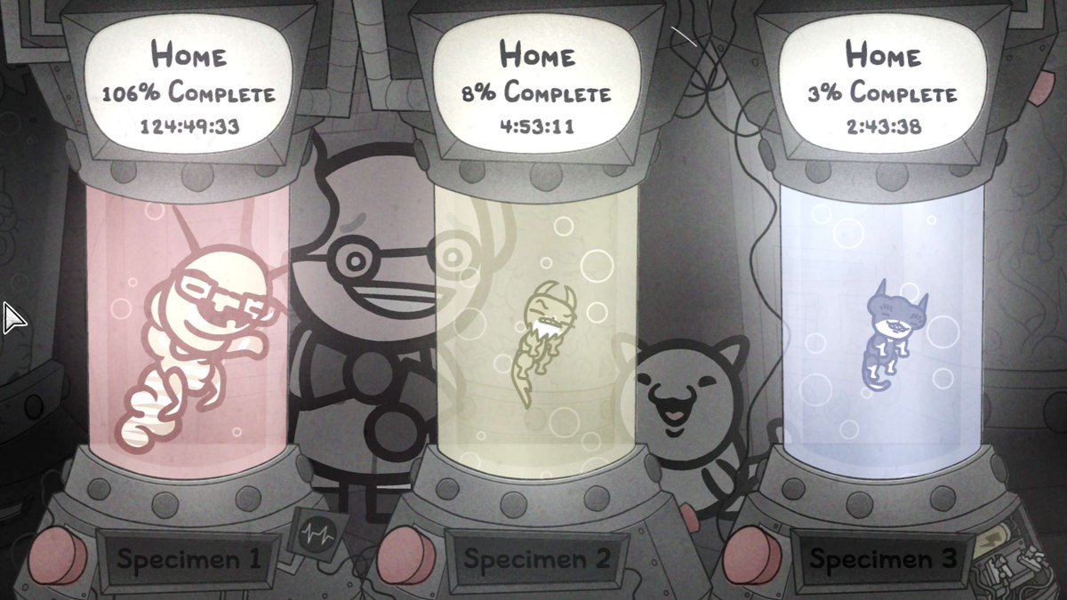 nicalis's tweet photo. Just want to check something 🤔, it's been a little over a week since Mewgenics dropped on consoles.

How far have you gotten, what's your % complete? https://t.co/t6xTLt8s80