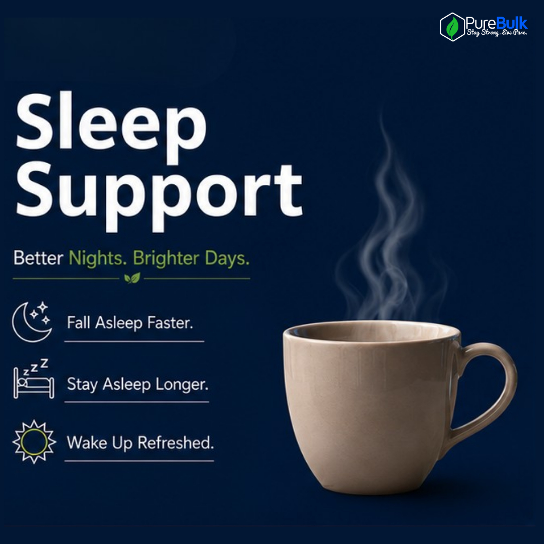 PureBulk's tweet photo. 🌙 Looking for support for a better night’s sleep?

Sleep looks different for everyone, which is why we offer several formulas designed to support different parts of your nighttime routine.

✨ Melatonin + L-Theanine
A combination of Melatonin and L-Theanine designed to support relaxation and help you wind down before bed. Melatonin plays a role in regulating the body’s sleep-wake cycle, while L-Theanine is commonly used to support a calm, relaxed state.

😴 Pure Sleep
A multi-ingredient formula designed to support relaxation and healthy sleep quality. It combines Magnesium Bis-Glycinate and Magnesium Citrate to work together to provide comprehensive nighttime support.

🌿 Glycine
Glycine is an amino acid that plays several important roles in the body and is commonly used as part of a nighttime routine. It may support relaxation and deeper, more restorative sleep.

💚 5-HTP
5-HTP is a compound the body uses to produce serotonin, a neurotransmitter involved in mood and sleep regulation. It may support a positive mood, relaxation, and restful sleep.

Whether your goal is to unwind at the end of the day, support restful sleep, or wake feeling refreshed, there may be a formula that fits your routine. 🌙

Explore PureBulk Sleep Support → https://t.co/DUhGWNQyLH

*These statements have not been evaluated by the Food and Drug Administration. This product is not intended to diagnose, treat, cure, or prevent any disease.

#PureBulk #SleepSupport #Supplements #Wellness