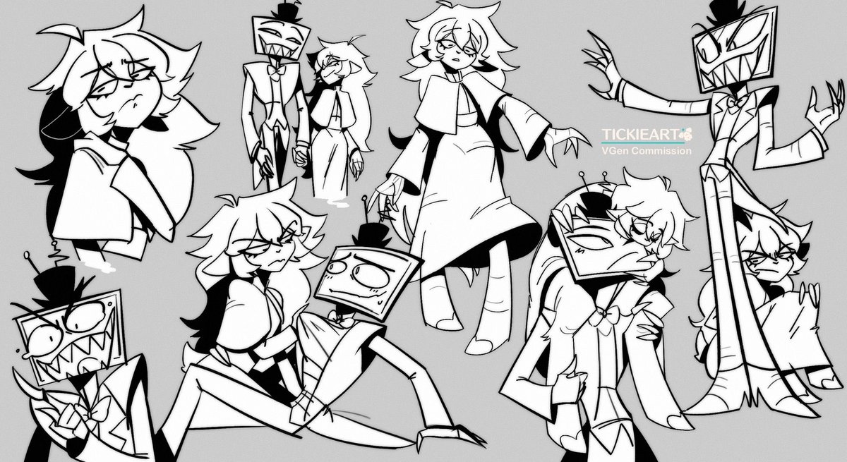 TickieArt's tweet photo. #VGencomm sketch page with Vox 📺✨

#HazbinHotel #Hazbin #HazbinHotelVox https://t.co/5Fi2sikX8Y