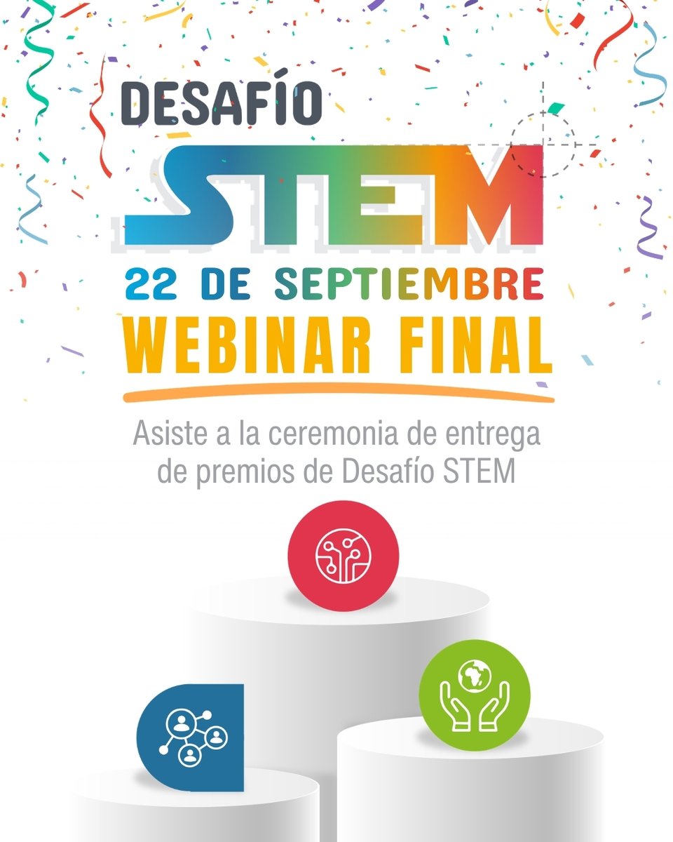ScienceBits's tweet photo. ¡Llegó la hora de conocer los proyectos ganadores de #DesafíoSTEM!
📅 El próximo 22 de septiembre celebraremos el webinar final para descubrir las propuestas premiadas y reconocer el trabajo realizado por estudiantes y docentes de toda Latinoamérica. https://t.co/lqNK4gf5Hn