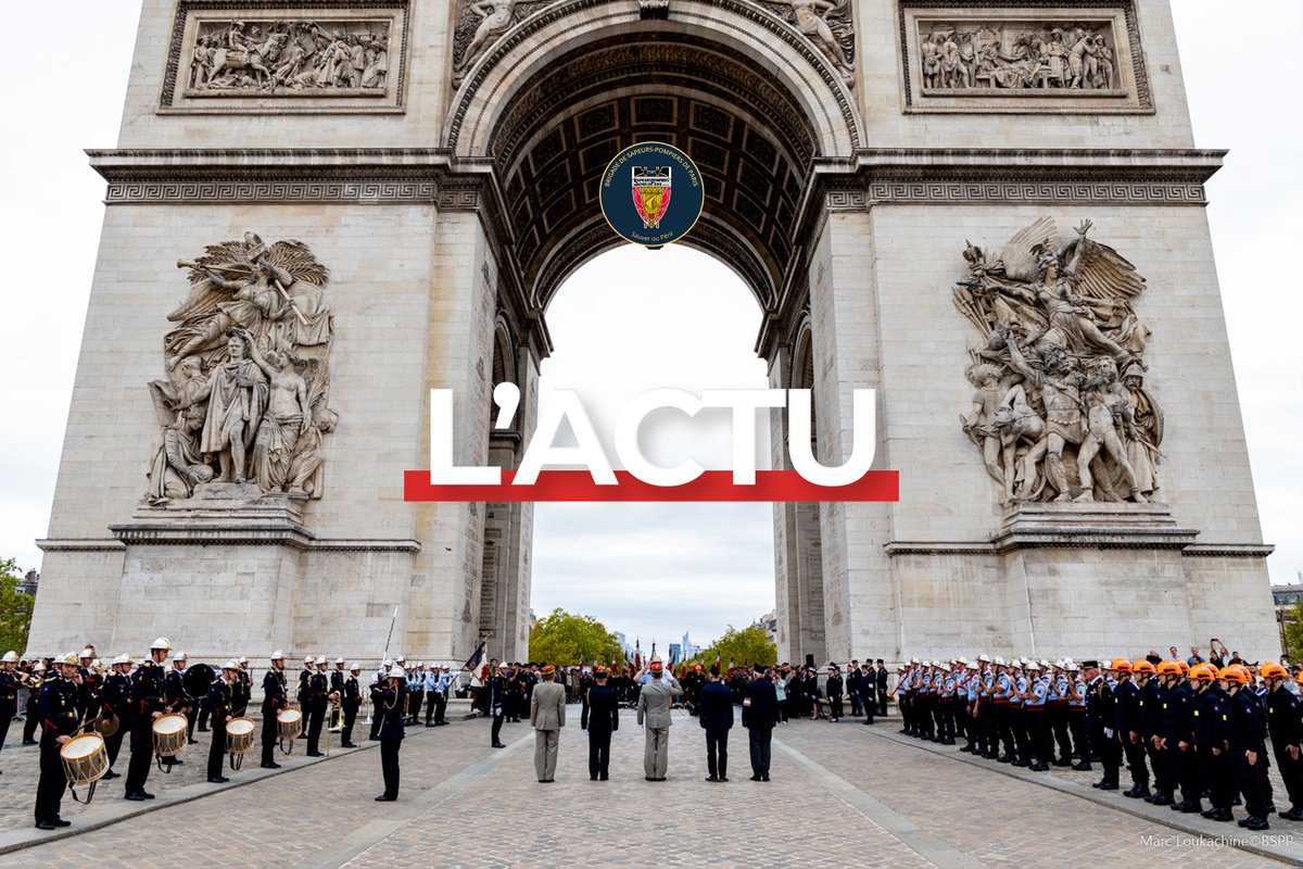 PompiersParis's tweet photo. 🚨 215 ans du Bataillon des sapeurs-pompiers de Paris : une histoire qui se transmet.

À l’occasion du 215e anniversaire de la création du Bataillon, anciens et actifs se sont réunis pour une journée placée sous le signe de la transmission et de la mémoire.

La journée a été rythmée par des échanges entre générations, un dépôt de gerbe à l’état-major en hommage aux sapeurs-pompiers morts au feu, puis le ravivage de la flamme du Soldat inconnu à l’Arc de Triomphe.

📅 Le 18 septembre marque l’anniversaire de la Brigade. À cette occasion, une veillée au drapeau sera tenue jusqu’au matin.

📸 Retour en images sur ces moments forts ce week-end.

215 ans d’histoire.
Des générations de sapeurs-pompiers.
Une même vocation : servir.