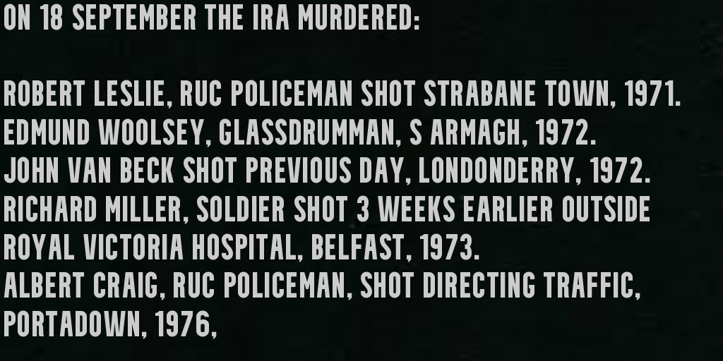 OnThisDayPIRA's tweet photo. On the 18th of September IRA terrorists murdered #OTD: https://t.co/NFGxI7sfeJ