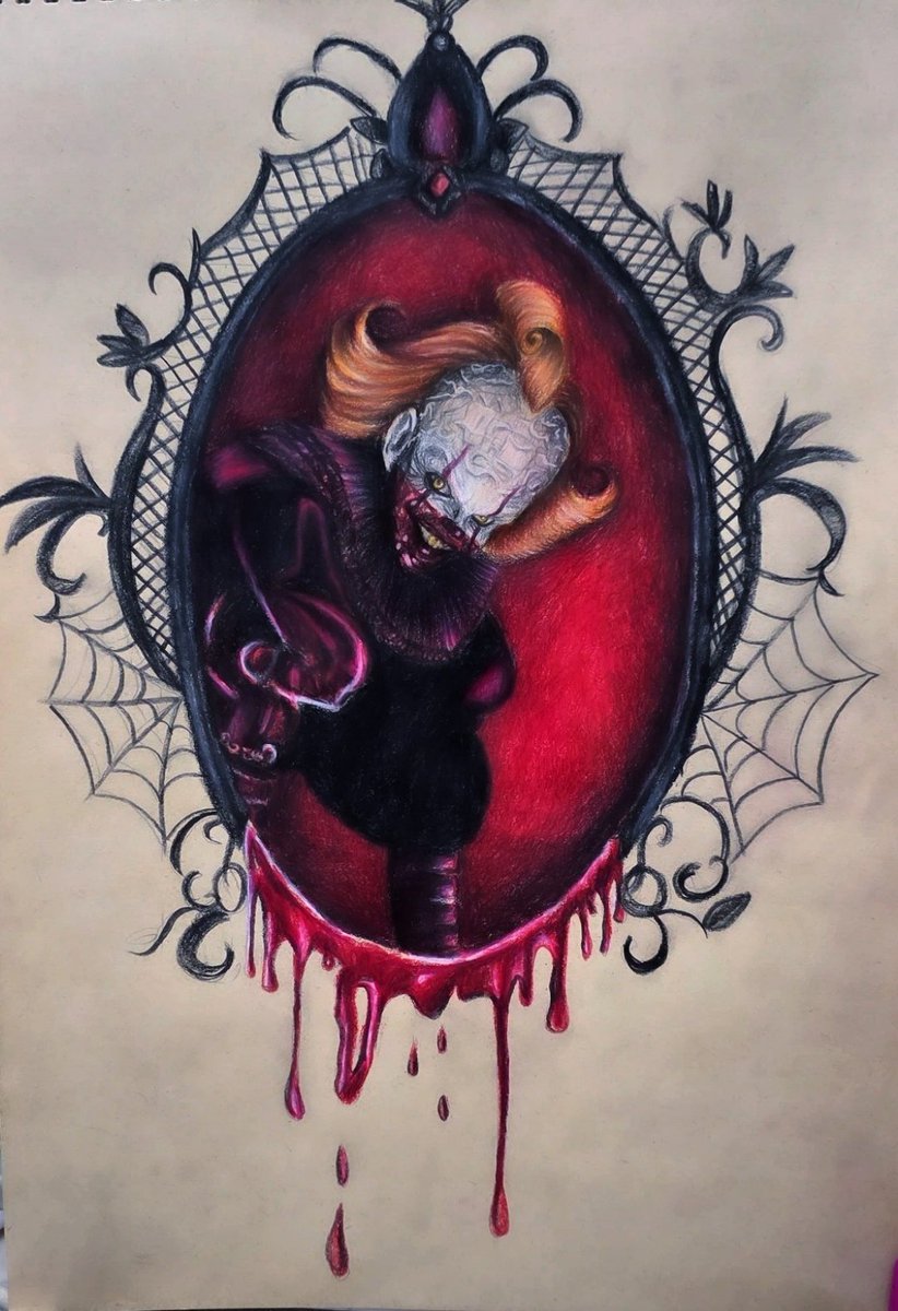 NyxaraStudio's tweet photo. He came dressed in crimson,
wearing a smile like a funeral veil. 🎈

Some nightmares are not meant to be feared.
Some are meant to be painted.
#pennywise #it #welcometoderry #artwork #art #painting #drawing https://t.co/kEnF9jKqKQ