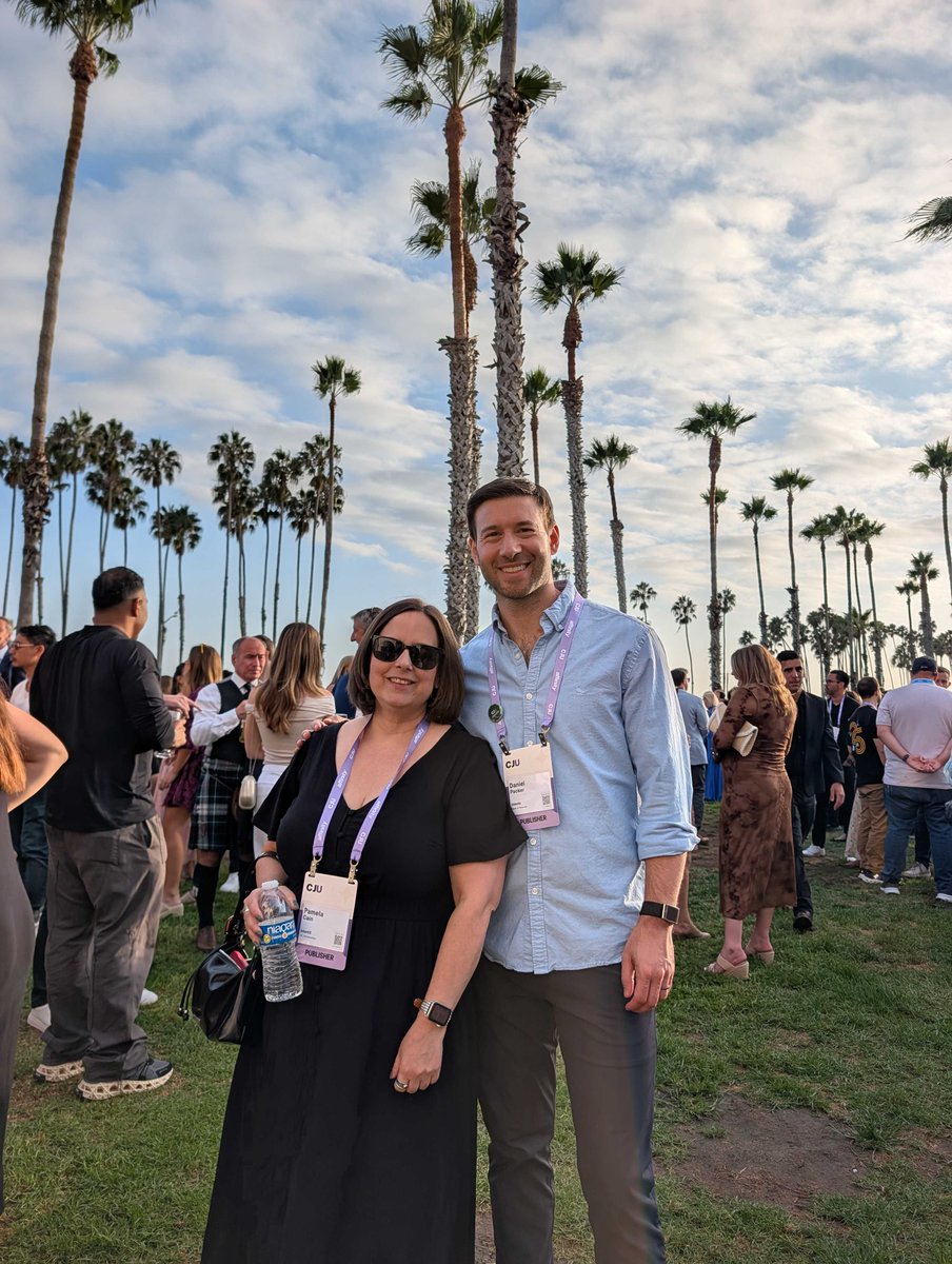 AdDotNetInc's tweet photo. Another day, another report on a successful tradeshow! This time Pamela Cain and Daniel Packer headed to beautiful Santa Barbara for #CJU2026. Between great meetings and panels on all things Affiliate, they found time for a bit of merriment - as one does. #intentX @CJnetwork https://t.co/lElsNgI9jf