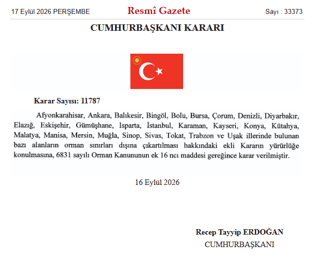 TipEkoloji's tweet photo. Bugün, 17 Eylül’de, Resmî Gazete’de yayımlanan Cumhurbaşkanı Kararnamesi ile toplam 4 bin 300 hektar orman alanı, 6831 sayılı Orman Kanunu’nun Ek 16. maddesi uyarınca orman sınırları dışına çıkarıldı.

Ek 16. madde 2018’de yürürlüğe girdi. O günden bu yana kah madenlere, taş ocaklarına ve enerji tesislerine yer açmak, kah zaten yapılaşmasına göz yumulmuş alanları kılıfına uydurarak örtülü bir imar affı yaratmak, kah yeni imar alanları açmak için kullanıldı.

Ormanları koruması gereken bir kanunun maddesi, rantın ve talanın kullanışlı bir aygıtı haline gelmiştir.

Bugün orman sınırları dışına çıkarılan 4 bin 300 hektar ise bugüne kadar tek seferde açıklanan en geniş alan.

Ülkenin ormanlarını korumak ve orman varlığını artırmak amacı taşıması gereken Orman Kanunu’nun Ek 16. maddesi bir an önce iptal edilmelidir.

COP31’e giderken bir kez daha uyarıyoruz:

Karbon yutak alanlarımız olan ormanlarımızın bir karışını dahi kaybetme lüksümüz yok.
#orman