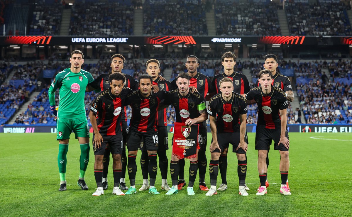 afcbournemouth's tweet photo. History makers.

Your first ever #afcb XI in a competitive European fixture 👏 https://t.co/A3GqLKPp3q