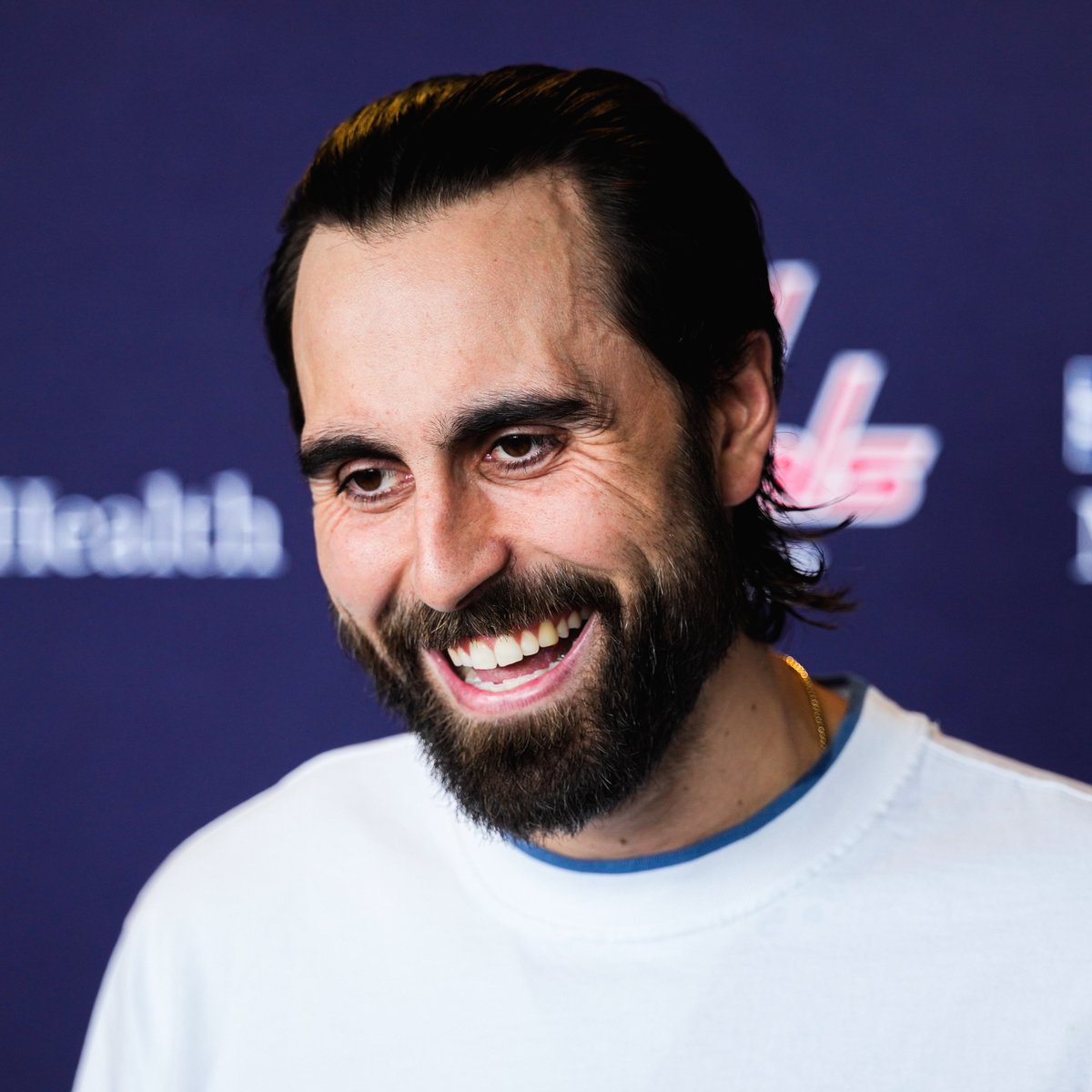 Capitals's tweet photo. Full media availabilities from the first on-ice session of the Capitals’ Training Camp.

#ALLCAPS | @MedStarHealth