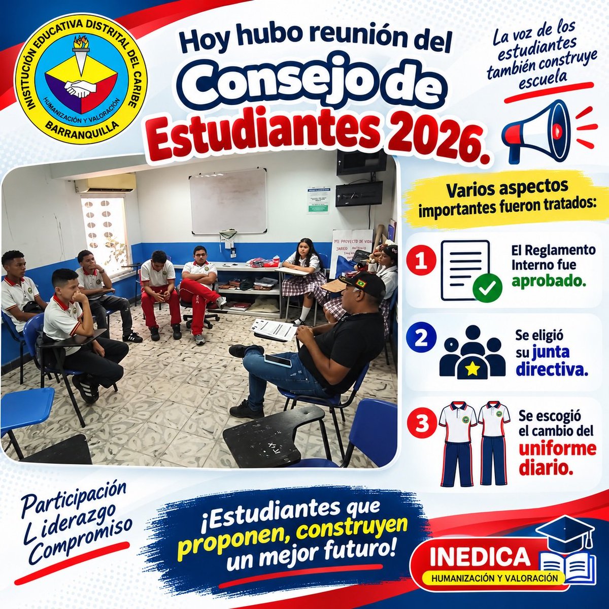 Ieddelcaribe's tweet photo. Otro estamento que se reactiva y aprueba su reglamento interno y propone cambio de uniforme diario. @SecEducacionBAQ @MiltonRomo @pamars https://t.co/VoVvWaDUn2
