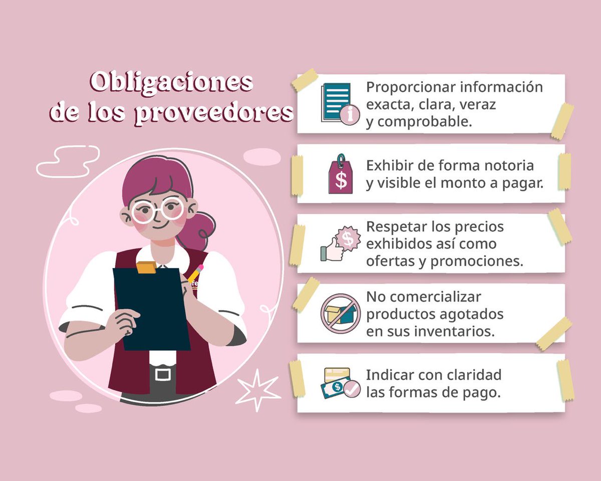 ivan_escalante's tweet photo. 📄Entregar un comprobante de compra, respetar precios, ofertas y promociones, e informar características del bien o servicio son algunas de las obligaciones que los proveedores deben cumplir.

Ante prácticas comerciales abusivas o engañosas, acérquense a la @Profeco. 📣 https://t.co/1DcEBwlwmY