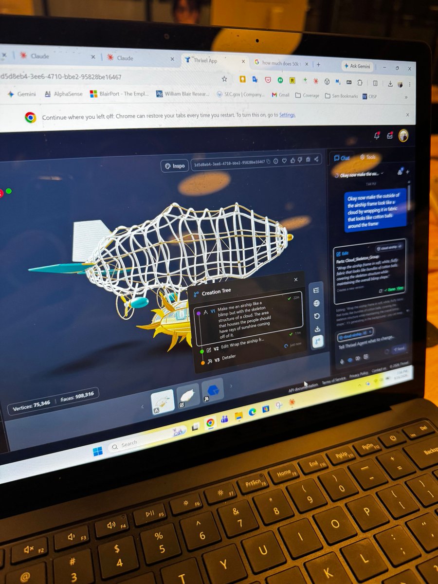 thrixelinc's tweet photo. This week, Thrixel participated in the Chicago Claude Community Build Day! 🎉

We saw tons of imaginative assets and clever ideas. One of the standout builds was an interactive, game-like experience built by https://t.co/w6RNs8MPrU for practicing conversational Spanish. We'd like to extend our thanks to Todd Walton for organizing the event.

Agent-first 3D is opening the field to a whole new wave of builders. What would you create? ⚒️

Try Thrixel for free today: https://t.co/11LFL4f617