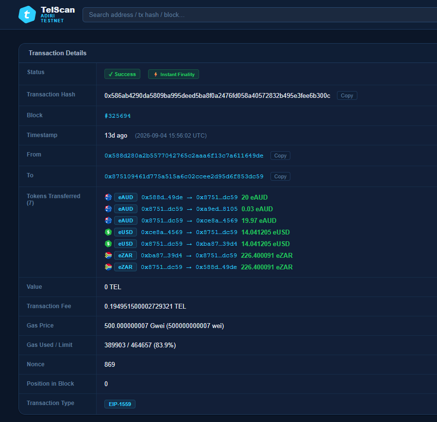 nickyp103's tweet photo. The Telcoin Network Explorer has been updated! new features added

- Epoch support
- Consensus block support
- Token registry for official tokens
- Token search
- Transaction type filter
- Transaction details improved
- Lots more tweaks

Road to mainnet 💥
https://t.co/qxWNTcsNyu https://t.co/JM5lHLvCRb