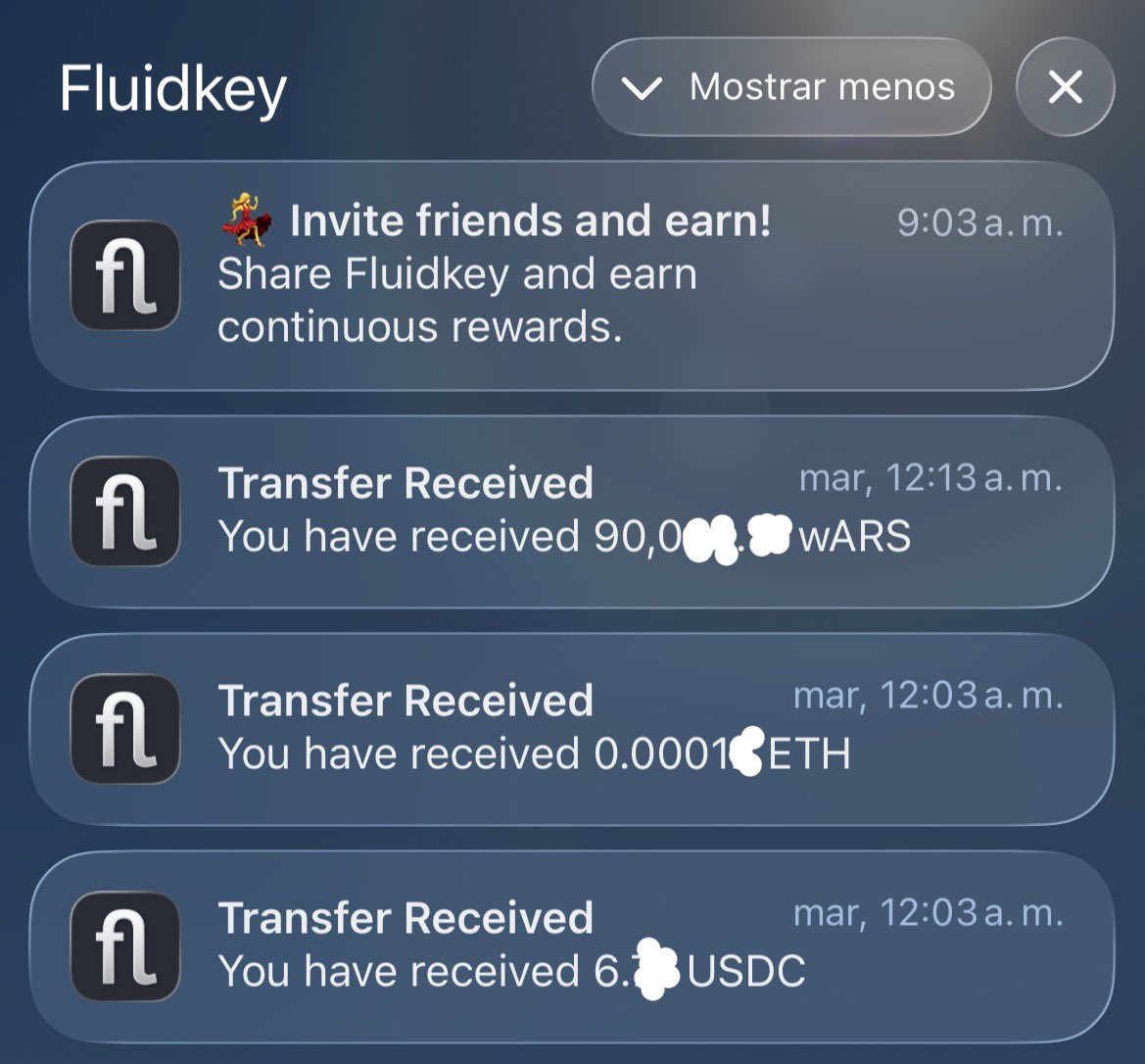 AriEiberman's tweet photo. Most fintechs nowadays call themselves global but they are just a USD account. 
The sad true is that technology wise, they can offer a more powerful experience like this one shown by @fluidkey :
One account for ARS, USDC, EURC, ETH and all the other stablecoin currencies. 

This app is already prepared to handle new currencies and finance primitives with very low effort. 

What’s stopping more fintech wallets to level up?