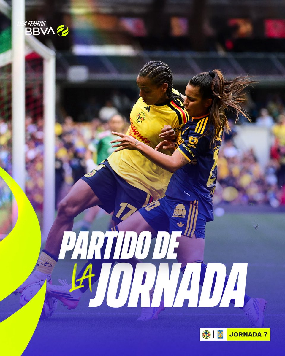 LigaBBVAFemenil's tweet photo. ��⚽️ ¡GOLES Y EMOCIONES HASTA EL FINAL! 🦅🐯

Intensidad, goles y emociones que no faltaron durante los 90 minutos entre América y Tigres. 🤩❤️‍🔥

¡Ustedes votaron y lo eligieron como el #PartidoDeLaJornada! 💥🗳️

@AmericaFemenil | @TigresFemenil https://t.co/w9vGBuJAuc