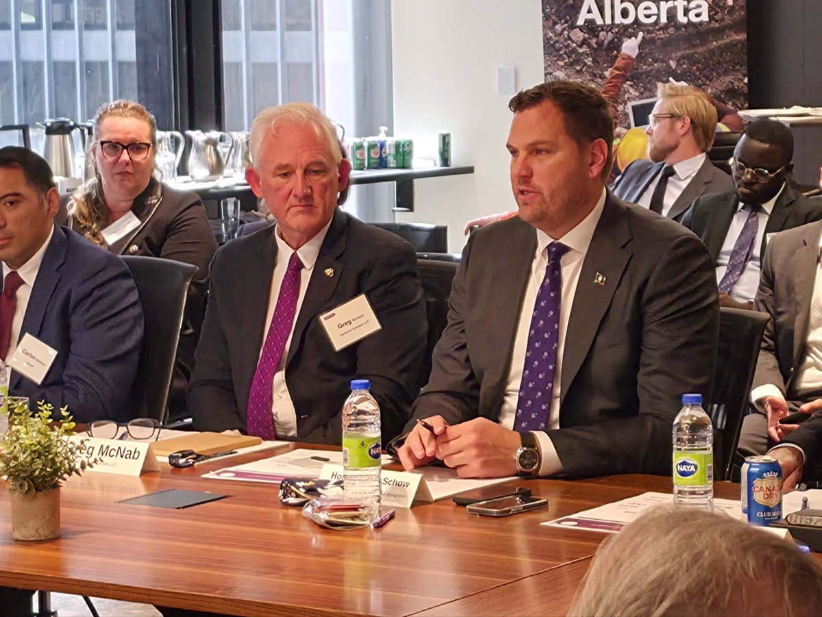 JosephSchowAB's tweet photo. Mining is Alberta's future and the key to unlocking our potential as an economic superpower. That's why I met with a room full of industry leaders and investors looking to convert critical minerals into jobs and wealth that will support our nation and province for generations to come.

Responsible resource development, and cutting unnecessary red tape for new mining projects is essential to Alberta’s success.

We are blessed with incredible resources. Now, let’s put them to work to diversify our economy, create jobs, and build a stronger Alberta and Canada.