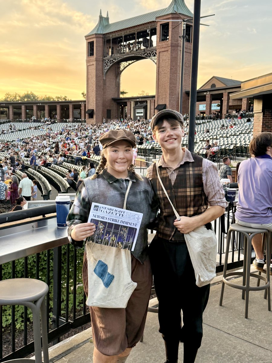 BSSDnews's tweet photo. A pair of BSSD students were part of the cast of “Newsies” last week at Starlight Theatre Kansas City. Wildcat Jared R. and Jaguar Charlea E. were cast among 32 high school students from the KC Metro.

As part of a dance ensemble, students auditioned in February and learned about the show in one week. They worked alongside professional actors and actresses from New York City.

A group of 47 BSSD students went to cheer for them on opening night.

Congratulations Jared and Charlea on this outstanding accomplishment! 🎉

#WeAreBSSD