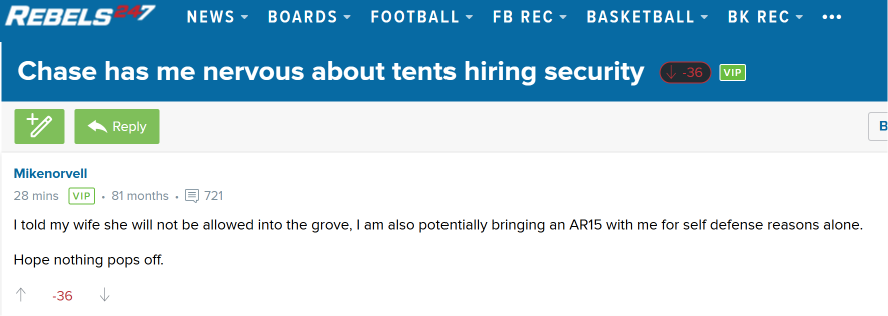 BoardGeniuses's tweet photo. This fan is worried about his safety at #OleMiss. https://t.co/HjfsED0T1Y