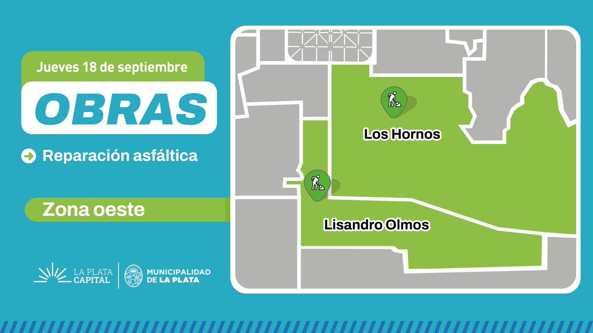 LaPlataMLP's tweet photo. ¡ATENCIÓN! 🚨 Este jueves continuarán las obras de reparación asfáltica en distintos barrios de la ciudad. En las siguientes direcciones se limitará la circulación del tránsito 👇 https://t.co/EEnrqJxbH8