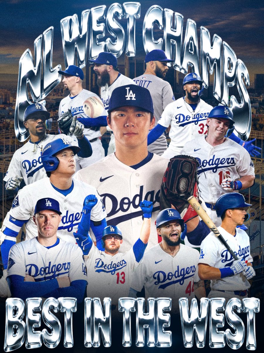 DoyersDave's tweet photo. The Dodgers are the NL West Champs 
#Dodgers https://t.co/vHbHEj0ahX